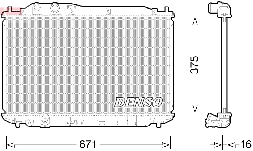 Radiatore, raffreddamento motore DENSO DRM40028