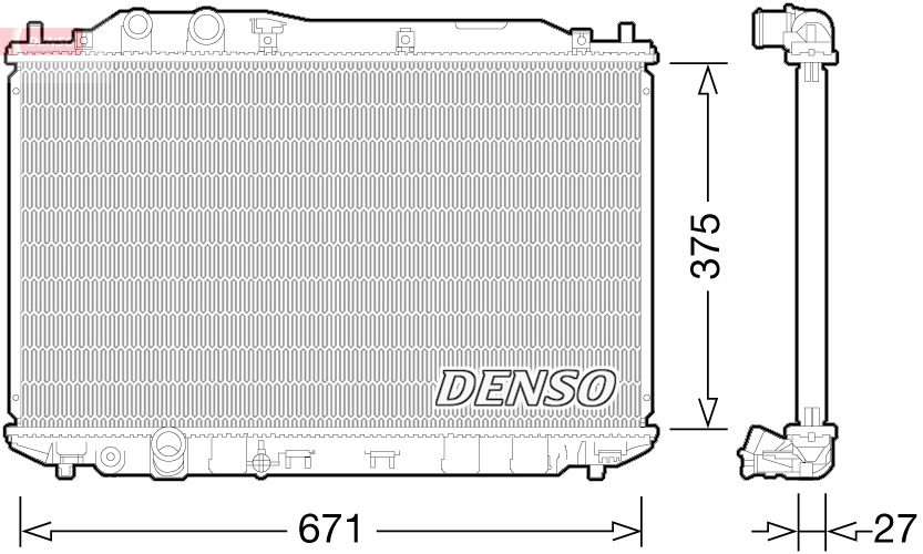 Radiatore, raffreddamento motore DENSO DRM40029