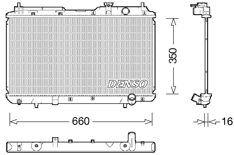 Radiatore, raffreddamento motore DENSO DRM40034