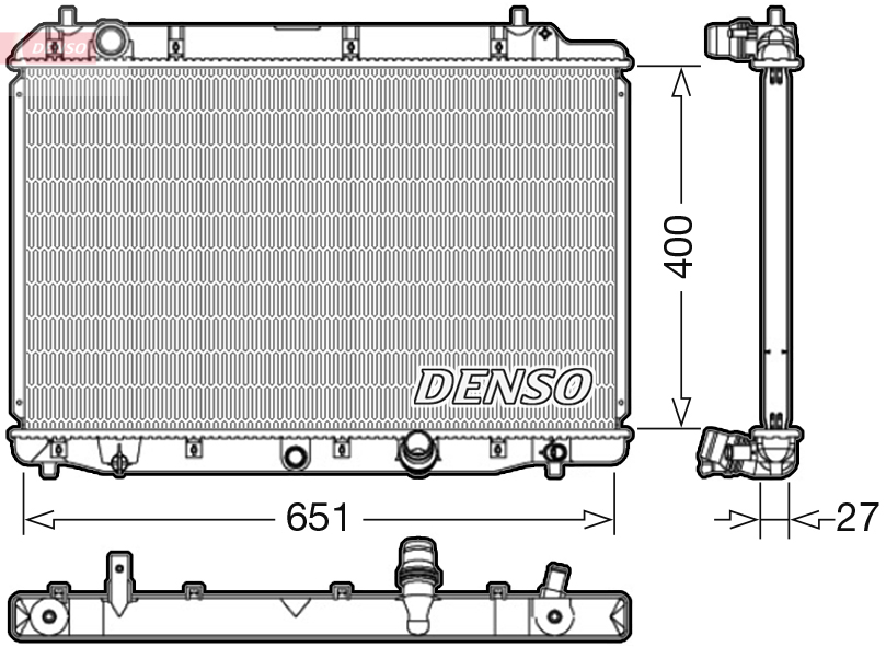 Radiatore, raffreddamento motore DENSO DRM40036