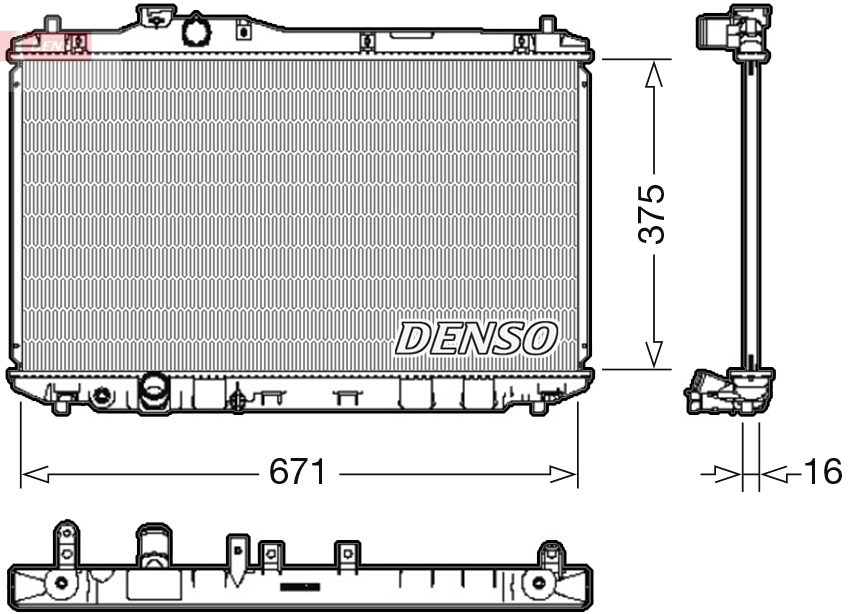 Radiatore, raffreddamento motore DENSO DRM40037