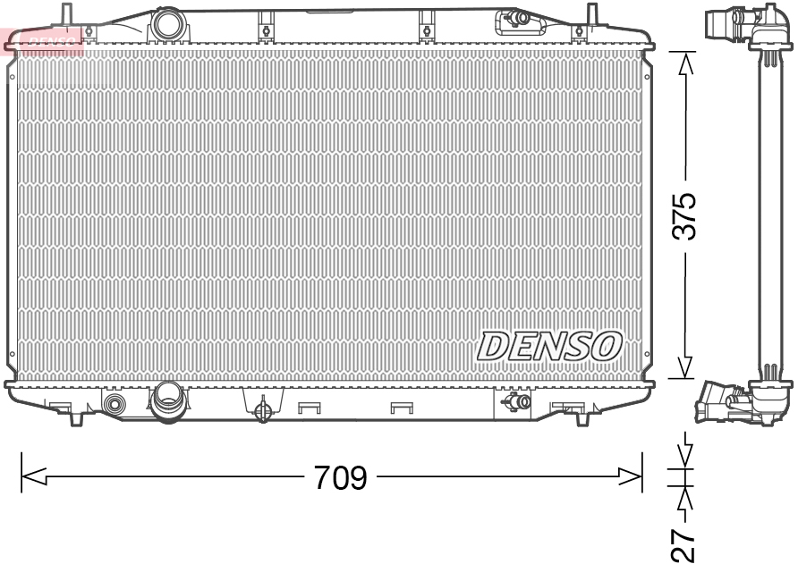 Radiatore, raffreddamento motore DENSO DRM40041