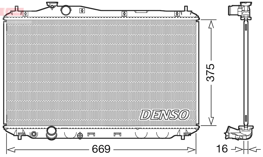 Radiatore, raffreddamento motore DENSO DRM40042