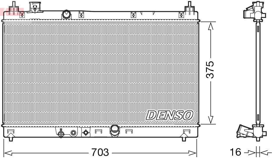 Radiatore, raffreddamento motore DENSO DRM40045