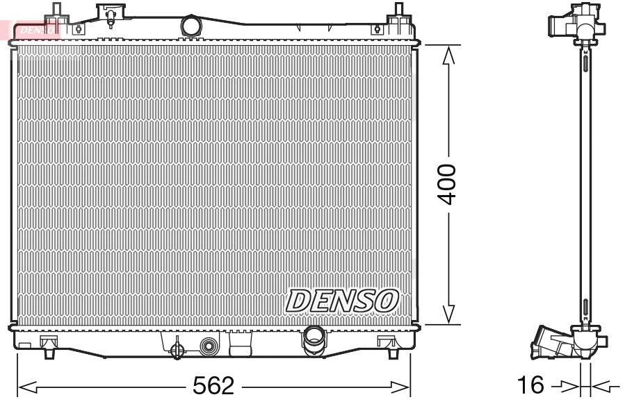 Radiatore, raffreddamento motore DENSO DRM40047