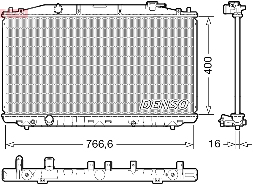 Radiatore, raffreddamento motore DENSO DRM40051