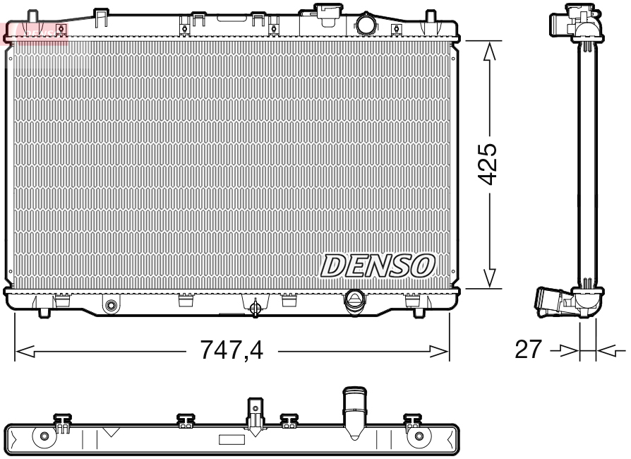 Radiatore, raffreddamento motore DENSO DRM40052