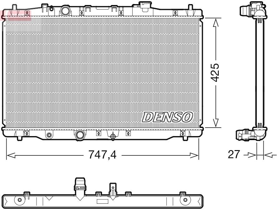 Radiatore, raffreddamento motore DENSO DRM40054