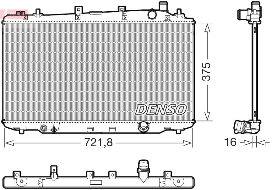 Radiatore, raffreddamento motore DENSO DRM40056