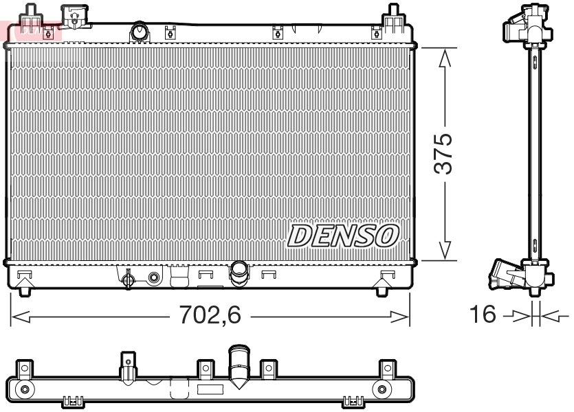 Radiatore, raffreddamento motore DENSO DRM40057