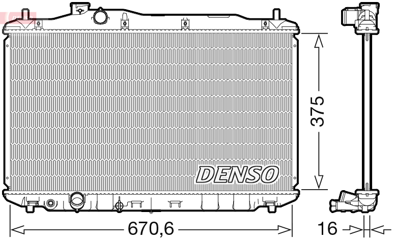 Radiatore, raffreddamento motore DENSO DRM40105