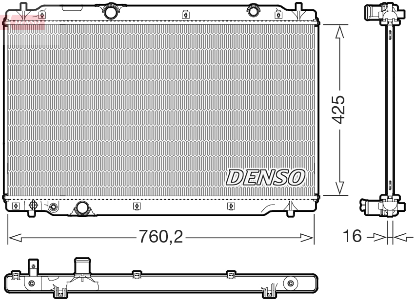 Radiatore, raffreddamento motore DENSO DRM40107
