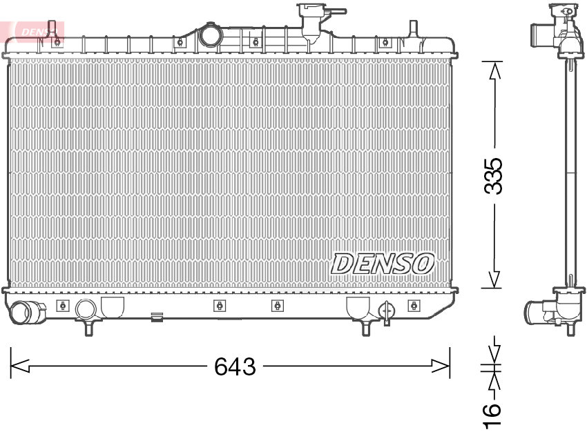 Radiatore, raffreddamento motore DENSO DRM41014