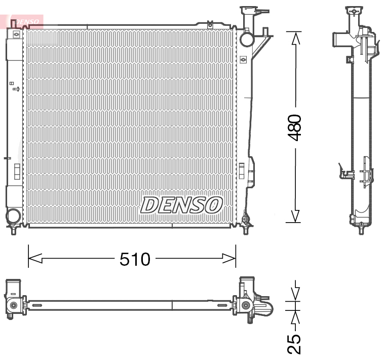 Radiatore, raffreddamento motore DENSO DRM41015