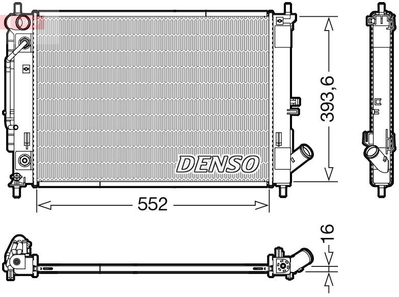 Radiatore, raffreddamento motore DENSO DRM41016