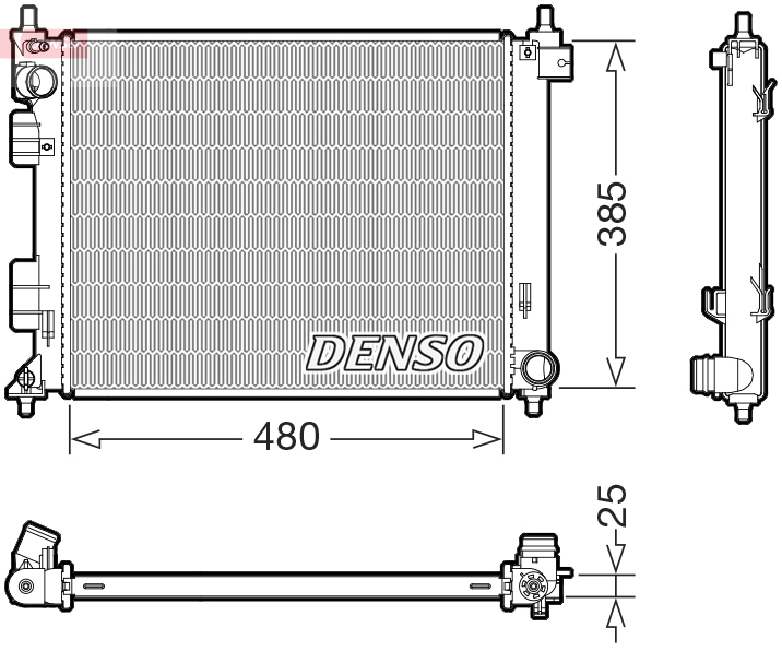 Radiatore, raffreddamento motore DENSO DRM41035