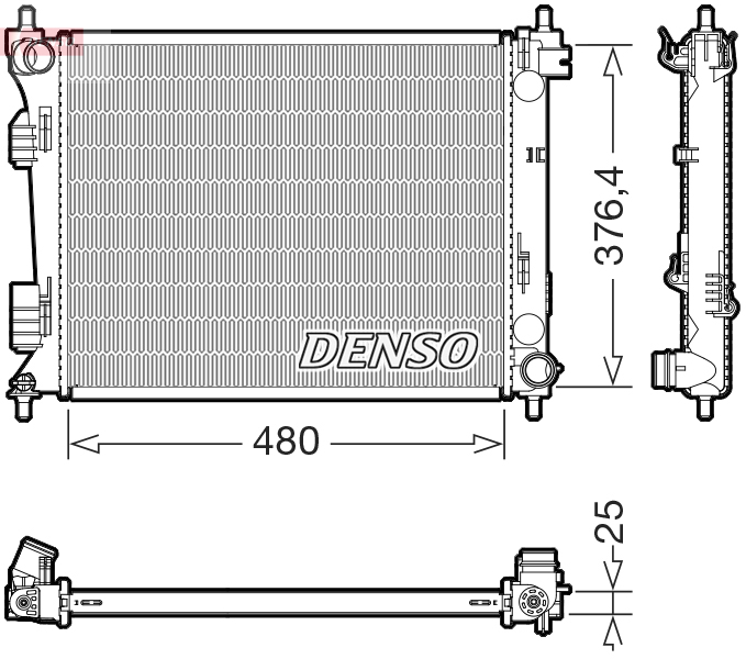 Radiatore, raffreddamento motore DENSO DRM41037