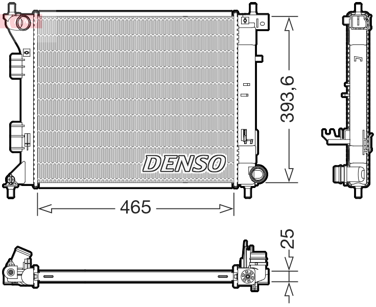 Radiatore, raffreddamento motore DENSO DRM43016
