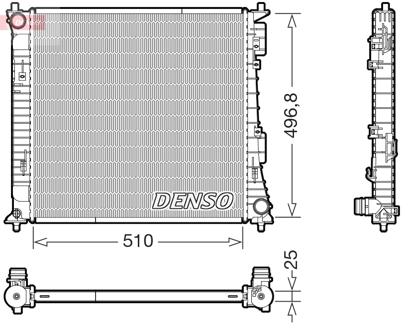 Radiatore, raffreddamento motore DENSO DRM43017