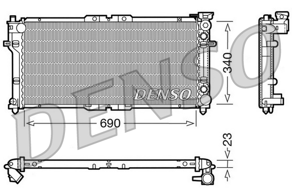Radiatore, raffreddamento motore DENSO DRM44004