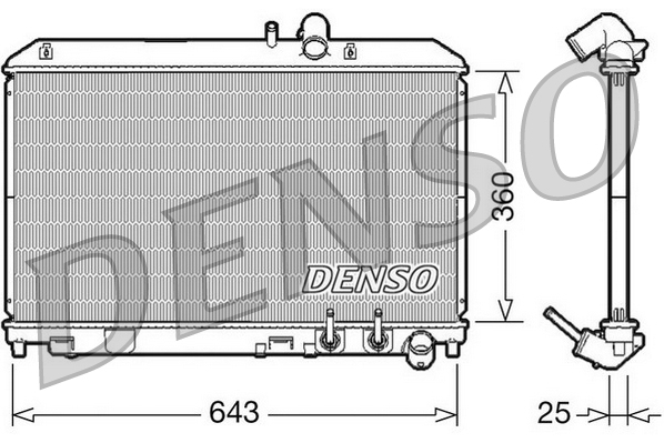 Radiatore, raffreddamento motore DENSO DRM44012