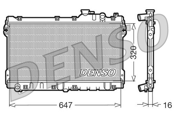 Radiatore, raffreddamento motore DENSO DRM44015