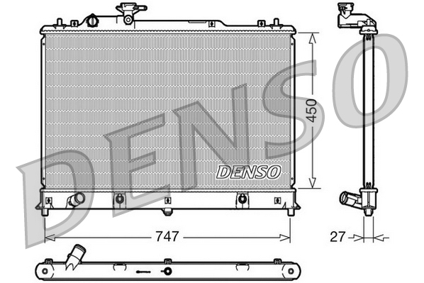 Radiatore, raffreddamento motore DENSO DRM44025