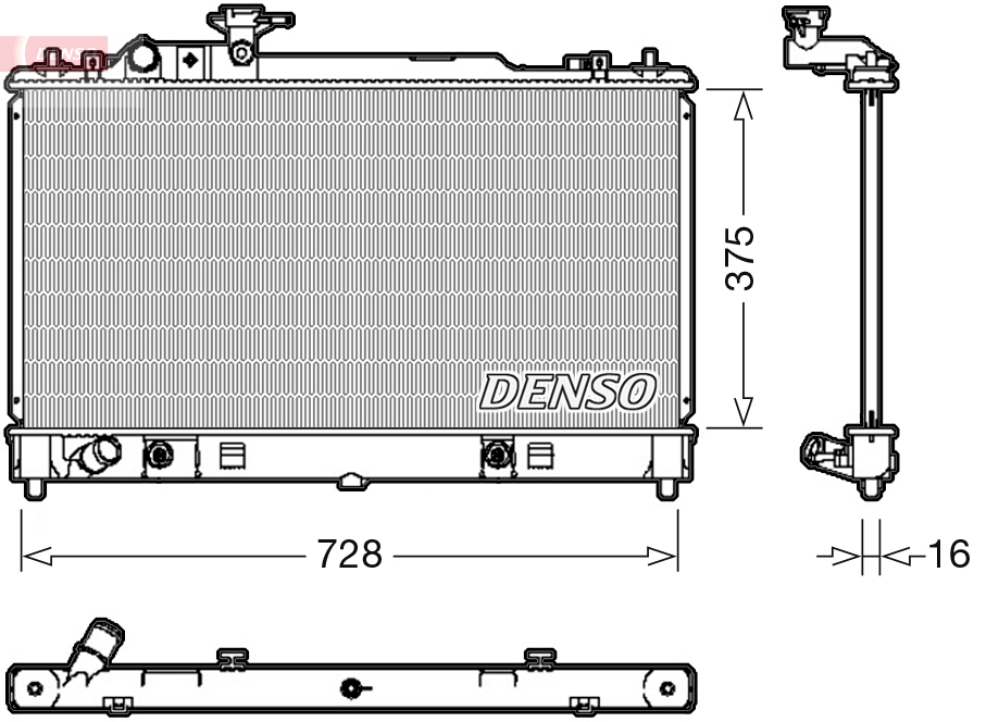 Radiatore, raffreddamento motore DENSO DRM44029