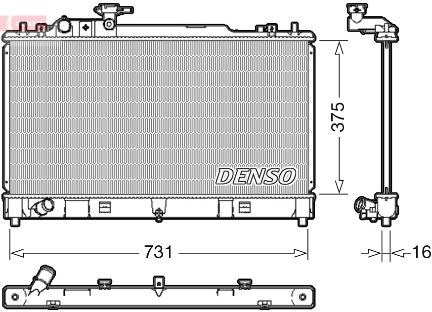 Radiatore, raffreddamento motore DENSO DRM44036