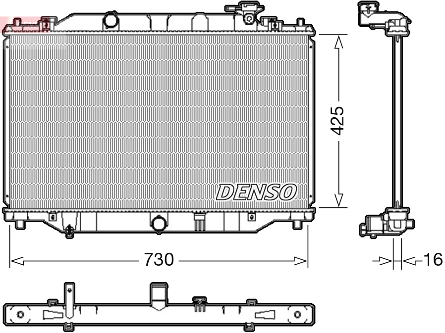Radiatore, raffreddamento motore DENSO DRM44039