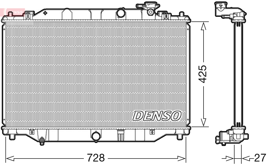 Radiatore, raffreddamento motore DENSO DRM44040