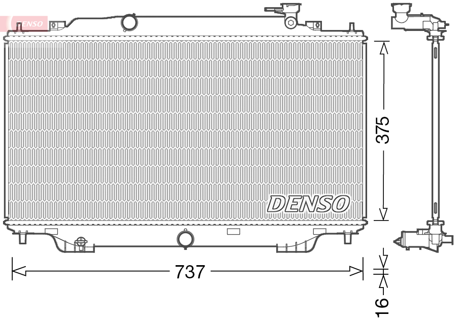 Radiatore, raffreddamento motore DENSO DRM44042