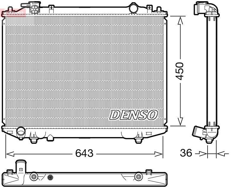 Radiatore, raffreddamento motore DENSO DRM44047
