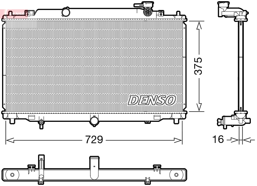 Radiatore, raffreddamento motore DENSO DRM44048