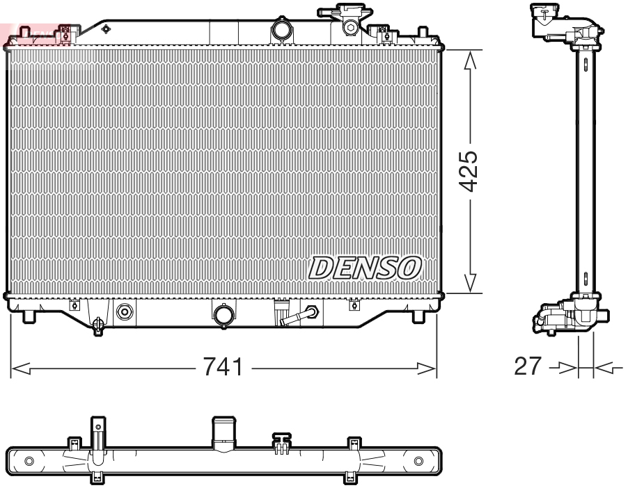 Radiatore, raffreddamento motore DENSO DRM44051