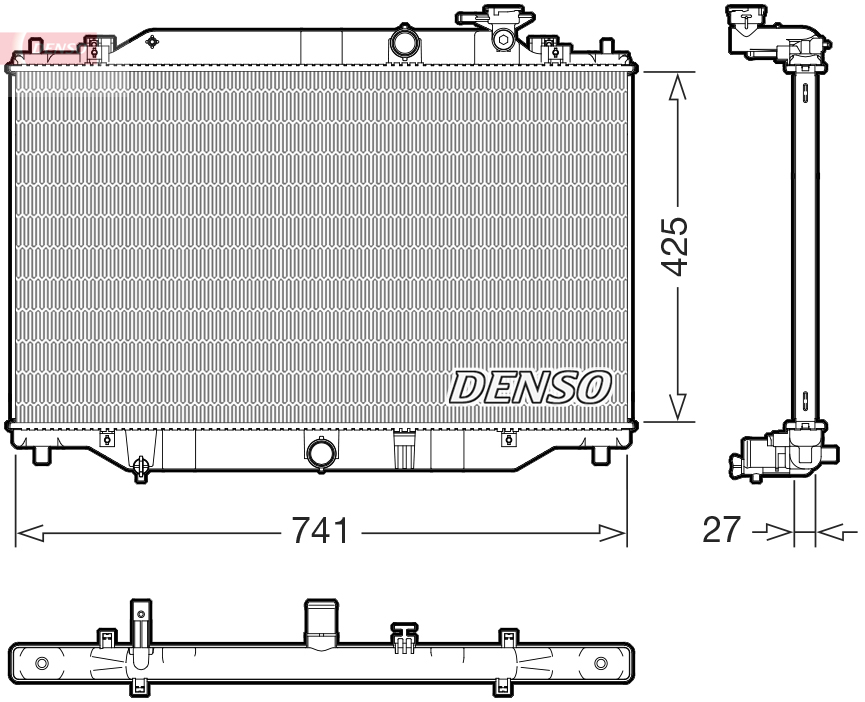 Radiatore, raffreddamento motore DENSO DRM44052