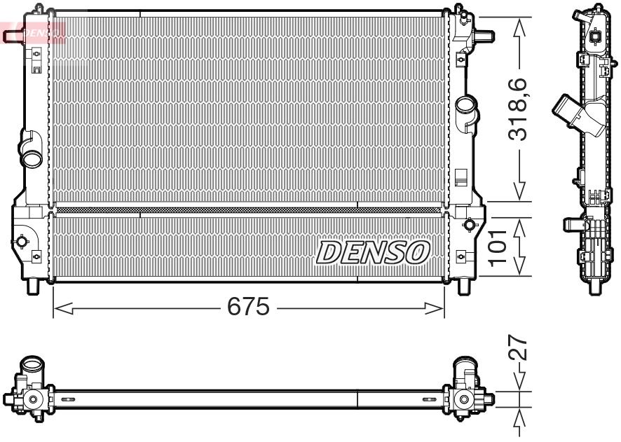Radiatore, raffreddamento motore DENSO DRM44055