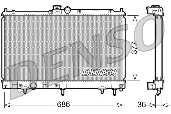 Radiatore, raffreddamento motore DENSO DRM45026