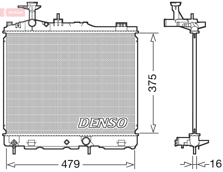 Radiatore, raffreddamento motore DENSO DRM45039