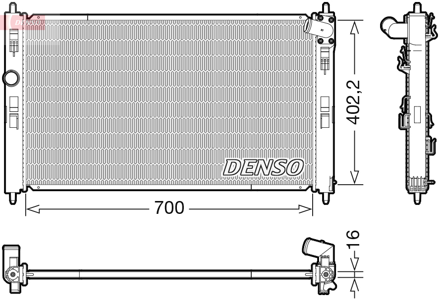 Radiatore, raffreddamento motore DENSO DRM45050