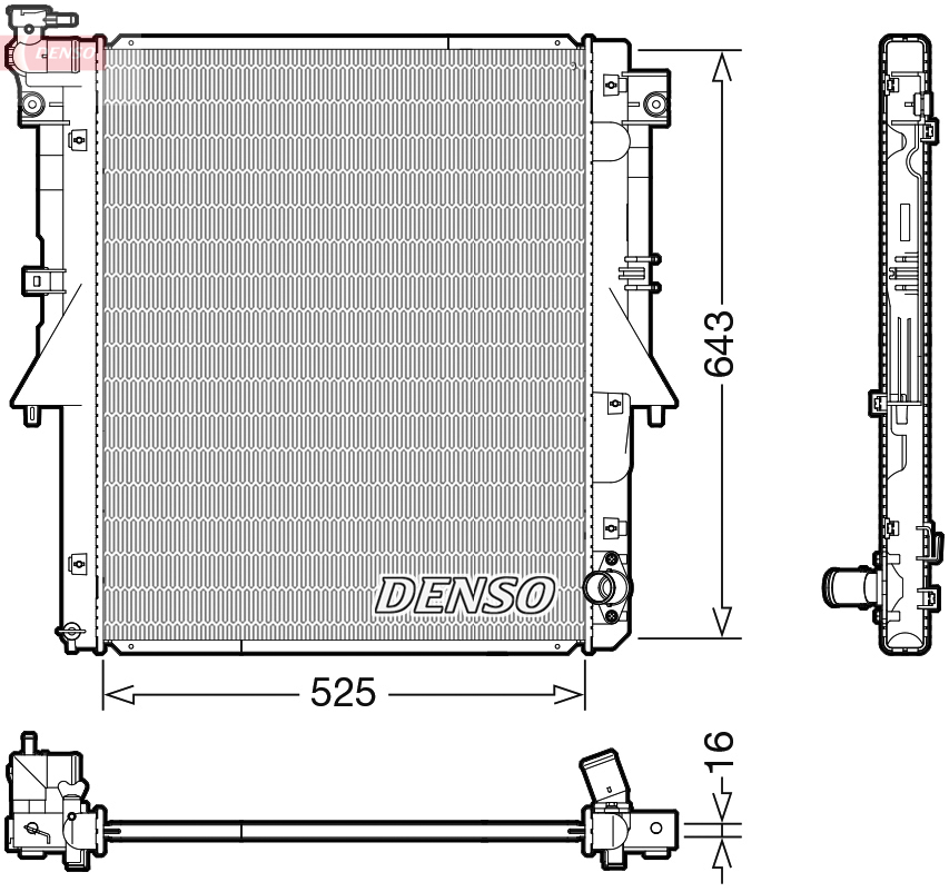 Radiatore, raffreddamento motore DENSO DRM45054