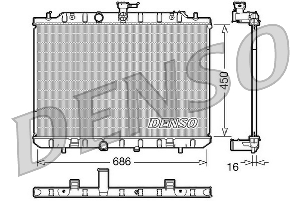 Radiatore, raffreddamento motore DENSO DRM46006