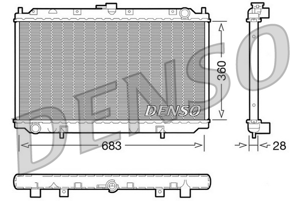 Radiatore, raffreddamento motore DENSO DRM46010
