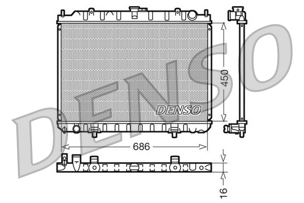 Radiatore, raffreddamento motore DENSO DRM46023