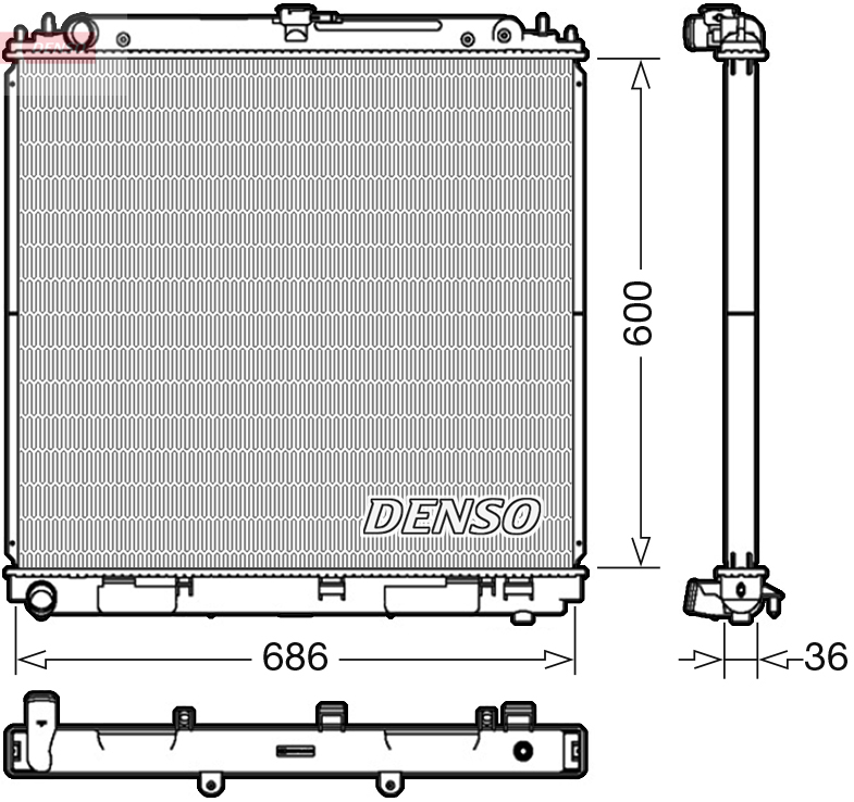 Radiatore, raffreddamento motore DENSO DRM46041
