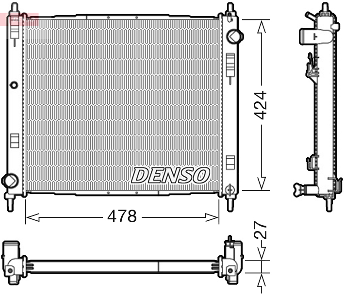 Radiatore, raffreddamento motore DENSO DRM46044