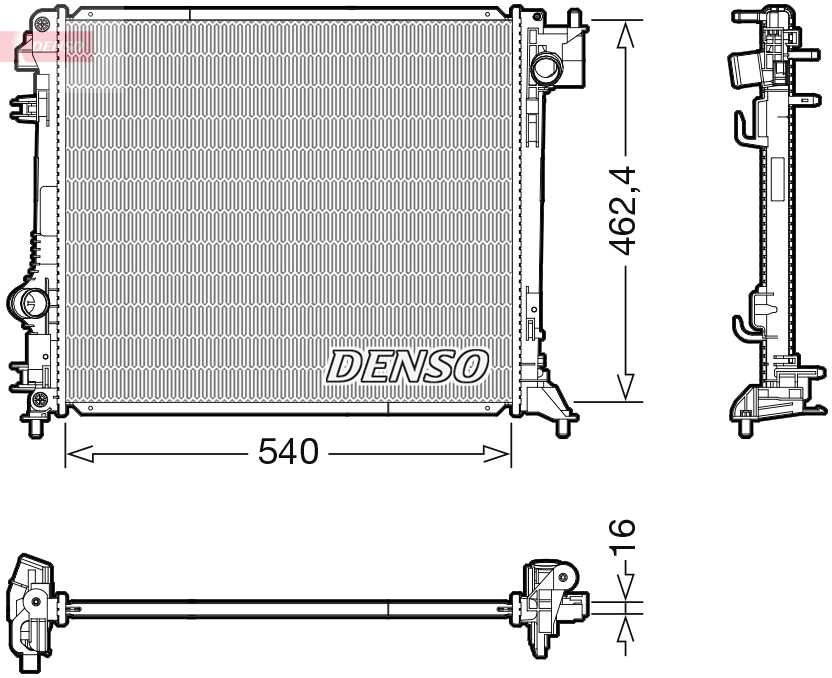 Radiatore, raffreddamento motore DENSO DRM46062