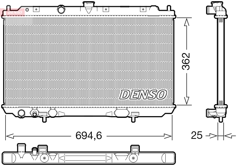 Radiatore, raffreddamento motore DENSO DRM46073