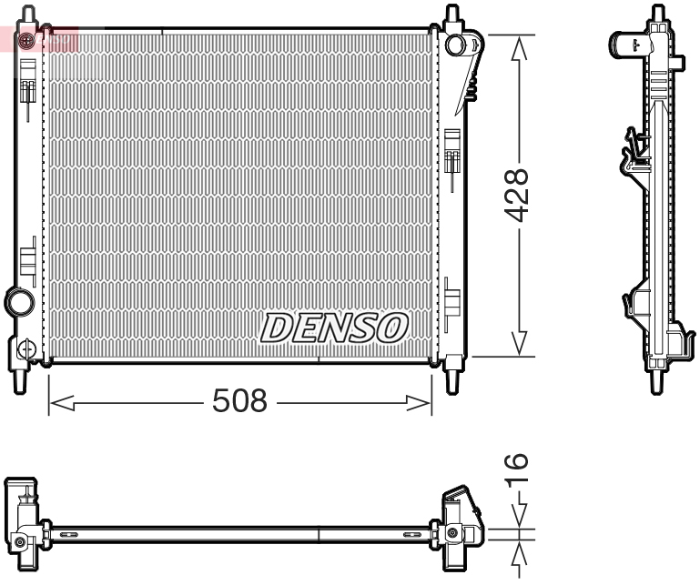 Radiatore, raffreddamento motore DENSO DRM46075