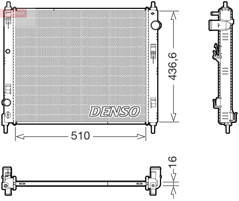 Radiatore, raffreddamento motore DENSO DRM46078